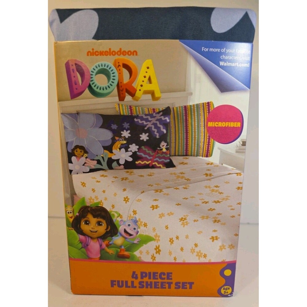 Nickelodeon Dora The Explorer 4 Piece Full Sheet Set Microfiber